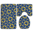thumbnail image 1 of PUDMAD European Union Flag Artascope Flower 3 Piece Bathroom Rugs Set Bath Rug Contour Mat and Toilet Lid Cover, 1 of 2