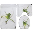 thumbnail image 1 of PUDMAD Everybody in Life is a Chameleon 3 Piece Bathroom Rugs Set Bath Rug Contour Mat and Toilet Lid Cover, 1 of 2