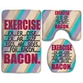 thumbnail image 1 of PUDMAD Exercise Eggs are Sides for Bacon 3 Piece Bathroom Rugs Set Bath Rug Contour Mat and Toilet Lid Cover, 1 of 2