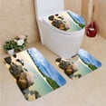 thumbnail image 1 of PUDMAD Exotic Beach Sand in Quy Nhon Vietnam 3 Piece Bathroom Rugs Set Bath Rug Contour Mat and Toilet Lid Cover, 1 of 2