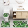 thumbnail image 1 of PUDMAD Exotic Jungle Plant Tropical Palm Leaves 3 Piece Bathroom Rugs Set Bath Rug Contour Mat and Toilet Lid Cover, 1 of 2