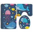 thumbnail image 1 of PUDMAD Explore World Cool 3 Piece Bathroom Rugs Set Bath Rug Contour Mat and Toilet Lid Cover, 1 of 2