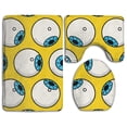 thumbnail image 1 of PUDMAD Eyeball 3 Piece Bathroom Rugs Set Bath Rug Contour Mat and Toilet Lid Cover, 1 of 2