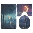 thumbnail image 1 of PUDMAD Fairies Nature Fantasy Sky 3 Piece Bathroom Rugs Set Bath Rug Contour Mat and Toilet Lid Cover, 1 of 2