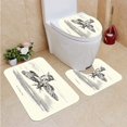 thumbnail image 1 of PUDMAD Fairy Flying Back a Moth 3 Piece Bathroom Rugs Set Bath Rug Contour Mat and Toilet Lid Cover, 1 of 2
