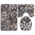 thumbnail image 1 of PUDMAD Fairy Forest Floral 3 Piece Bathroom Rugs Set Bath Rug Contour Mat and Toilet Lid Cover, 1 of 2