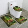 thumbnail image 1 of PUDMAD Fairy House in deep Forest 3 Piece Bathroom Rugs Set Bath Rug Contour Mat and Toilet Lid Cover, 1 of 2