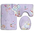 thumbnail image 1 of PUDMAD Fairy Unicornios 3 Piece Bathroom Rugs Set Bath Rug Contour Mat and Toilet Lid Cover, 1 of 2