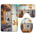 thumbnail image 1 of PUDMAD Fall Aerial View Eiffel Tower at Sunset Paris France Cityscape Historical Landmark 3 Piece Bathroom Rugs Set Bath Rug Contour Mat and Toilet Lid Cover, 1 of 2