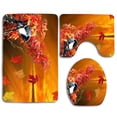 thumbnail image 1 of PUDMAD Fall Beautiful Autumn Birds 3 Piece Bathroom Rugs Set Bath Rug Contour Mat and Toilet Lid Cover, 1 of 2