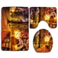 thumbnail image 1 of PUDMAD Fall Coloring Dimension Orange 3 Piece Bathroom Rugs Set Bath Rug Contour Mat and Toilet Lid Cover, 1 of 2