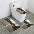 thumbnail image 1 of PUDMAD Fall Highway 3 Piece Bathroom Rugs Set Bath Rug Contour Mat and Toilet Lid Cover, 1 of 2