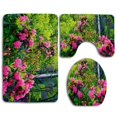 thumbnail image 1 of PUDMAD Fall Rhodondendrons 3 Piece Bathroom Rugs Set Bath Rug Contour Mat and Toilet Lid Cover, 1 of 2