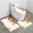 thumbnail image 1 of PUDMAD Fall Silhouettes Maple Tree Leaves in Pastel Classical Shady Nature 3 Piece Bathroom Rugs Set Bath Rug Contour Mat and Toilet Lid Cover, 1 of 2