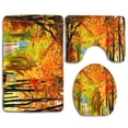 thumbnail image 1 of PUDMAD Fall Splendor 3 Piece Bathroom Rugs Set Bath Rug Contour Mat and Toilet Lid Cover, 1 of 2