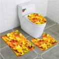 thumbnail image 1 of PUDMAD Fall Wet Fall Leaves Rainy Weather Maple Tree Nature in November Change 3 Piece Bathroom Rugs Set Bath Rug Contour Mat and Toilet Lid Cover, 1 of 2