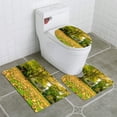 thumbnail image 1 of PUDMAD Fallen Leaves Trees on Green Grass in Park Autumn 3 Piece Bathroom Rugs Set Bath Rug Contour Mat and Toilet Lid Cover, 1 of 2