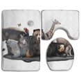 thumbnail image 1 of PUDMAD Family 3 Piece Bathroom Rugs Set Bath Rug Contour Mat and Toilet Lid Cover, 1 of 2