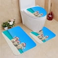 thumbnail image 1 of PUDMAD Family Christmas Snowmen in Santa Hats at Tropical Beach 3 Piece Bathroom Rugs Set Bath Rug Contour Mat and Toilet Lid Cover, 1 of 2