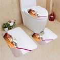 thumbnail image 1 of PUDMAD Fancy Ice Cream Sundae Hot Fudge Sprinkles Cherries 3 Piece Bathroom Rugs Set Bath Rug Contour Mat and Toilet Lid Cover, 1 of 2