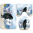 thumbnail image 1 of PUDMAD Fantasy Beautiful Horses 3 Piece Bathroom Rugs Set Bath Rug Contour Mat and Toilet Lid Cover, 1 of 2