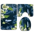 thumbnail image 1 of PUDMAD Fantasy Blues 3 Piece Bathroom Rugs Set Bath Rug Contour Mat and Toilet Lid Cover, 1 of 2