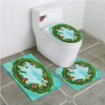thumbnail image 1 of PUDMAD Fantasy Small Town Surrounded by Trees Eco Family Metaphor Theme 3 Piece Bathroom Rugs Set Bath Rug Contour Mat and Toilet Lid Cover, 1 of 2