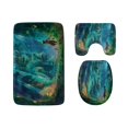 thumbnail image 1 of PUDMAD Fantasy Tree House in Deep Forest 3 Piece Bathroom Rugs Set Bath Rug Contour Mat and Toilet Lid Cover, 1 of 2
