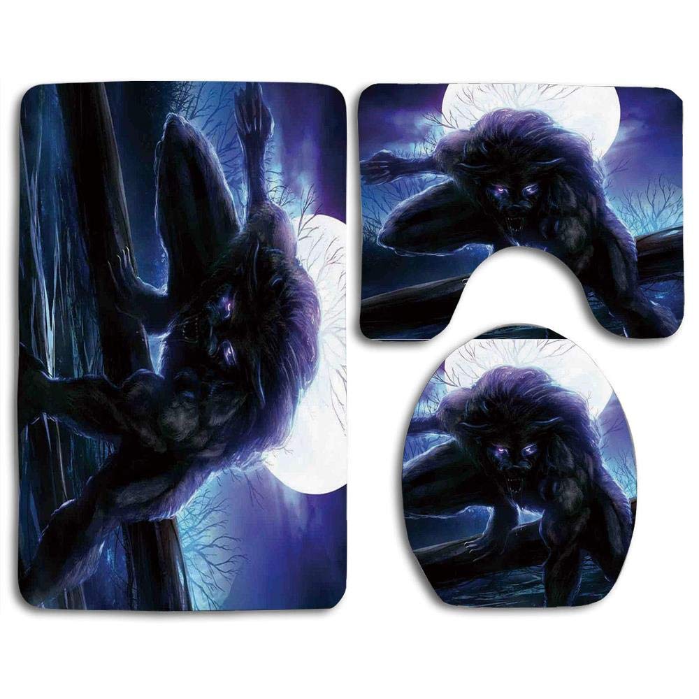 Lycan Rug PUDMAD Fantasy World Surreal Werewolf Electric Eyes in Full Moon ...