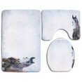thumbnail image 1 of PUDMAD Farm Horse on Winter Snowfall in Wilderness Royal in Nature 3 Piece Bathroom Rugs Set Bath Rug Contour Mat and Toilet Lid Cover, 1 of 2
