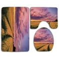 thumbnail image 1 of PUDMAD Farm House Flowing Crop at Sunset Morning in Nature Countryside Style Cloudscape Scene 3 Piece Bathroom Rugs Set Bath Rug Contour Mat and Toilet Lid Cover, 1 of 2