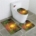 thumbnail image 1 of PUDMAD Farm House Magical Light Reflection Deep in Forest Birches Nature Fall Fantasy 3 Piece Bathroom Rugs Set Bath Rug Contour Mat and Toilet Lid Cover, 1 of 2