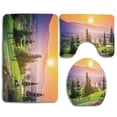 thumbnail image 1 of PUDMAD Farm House Vibrant Golf Resort Park in Spring Season Trees Sunset Hills and Valley 3 Piece Bathroom Rugs Set Bath Rug Contour Mat and Toilet Lid Cover, 1 of 2