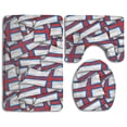 thumbnail image 1 of PUDMAD Faroe Islanads Flag Wave Collage 3 Piece Bathroom Rugs Set Bath Rug Contour Mat and Toilet Lid Cover, 1 of 2