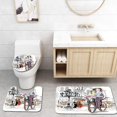 thumbnail image 1 of PUDMAD Fashion House Girl Bike and Roses in a Street Old Town Musician Romantic Tour in 3 Piece Bathroom Rugs Set Bath Rug Contour Mat and Toilet Lid Cover, 1 of 2