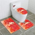 thumbnail image 1 of PUDMAD Fashion House Woman Face Floral Ornamentals in Hair Glamour Watercolor 3 Piece Bathroom Rugs Set Bath Rug Contour Mat and Toilet Lid Cover, 1 of 2