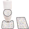 thumbnail image 1 of PUDMAD Fast Foo Doodle Set take Away Meals Snack Drinks Burgers 3 Piece Bathroom Rugs Set Bath Rug Contour Mat and Toilet Lid Cover, 1 of 2