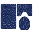 thumbnail image 1 of PUDMAD Feather Exotic Peacock Feathers Surreal Artistic Spiritual Plumage Spirals 3 Piece Bathroom Rugs Set Bath Rug Contour Mat and Toilet Lid Cover, 1 of 2
