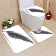 thumbnail image 1 of PUDMAD Feather House a Dated Classic Quill Pen Feather Leaf Motifs One 3 Piece Bathroom Rugs Set Bath Rug Contour Mat and Toilet Lid Cover, 1 of 2