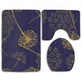 thumbnail image 1 of PUDMAD Fennel 3 Piece Bathroom Rugs Set Bath Rug Contour Mat and Toilet Lid Cover, 1 of 2