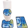 thumbnail image 1 of PUDMAD Fiber Optical Network Server 3 Piece Bathroom Rugs Set Bath Rug Contour Mat and Toilet Lid Cover, 1 of 2
