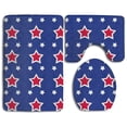 thumbnail image 1 of PUDMAD Field Stars 3 Piece Bathroom Rugs Set Bath Rug Contour Mat and Toilet Lid Cover, 1 of 2