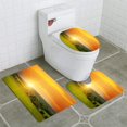 thumbnail image 1 of PUDMAD Field Sunrise and Blue Sky 3 Piece Bathroom Rugs Set Bath Rug Contour Mat and Toilet Lid Cover, 1 of 2