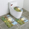 thumbnail image 1 of PUDMAD Field Wild Flowers 3 Piece Bathroom Rugs Set Bath Rug Contour Mat and Toilet Lid Cover, 1 of 2