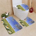 thumbnail image 1 of PUDMAD Field marguerites 3 Piece Bathroom Rugs Set Bath Rug Contour Mat and Toilet Lid Cover, 1 of 2
