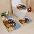 thumbnail image 1 of PUDMAD Filled Sicilian brioche 3 Piece Bathroom Rugs Set Bath Rug Contour Mat and Toilet Lid Cover, 1 of 2