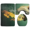 thumbnail image 1 of PUDMAD Fire 3 Piece Bathroom Rugs Set Bath Rug Contour Mat and Toilet Lid Cover, 1 of 2