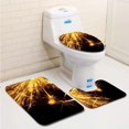 thumbnail image 1 of PUDMAD Fire Sparkler 3 Piece Bathroom Rugs Set Bath Rug Contour Mat and Toilet Lid Cover, 1 of 2