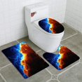 thumbnail image 1 of PUDMAD Fire and ice Lightning 3 Piece Bathroom Rugs Set Bath Rug Contour Mat and Toilet Lid Cover, 1 of 2