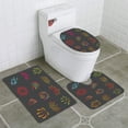 thumbnail image 1 of PUDMAD Firework celebration holiday event night explosion light festive 3 Piece Bathroom Rugs Set Bath Rug Contour Mat and Toilet Lid Cover, 1 of 2